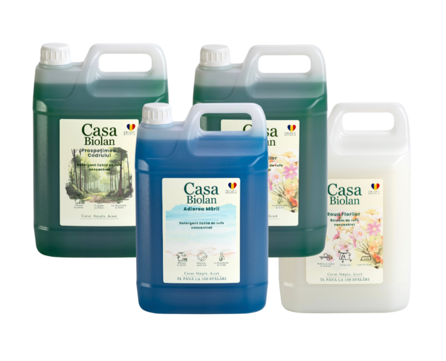 Set 3 x Detergent 5L Roua Florilor, Adierea Mării, Prospețimea Codrului + 1 x Balsam Roua Florilor 5L