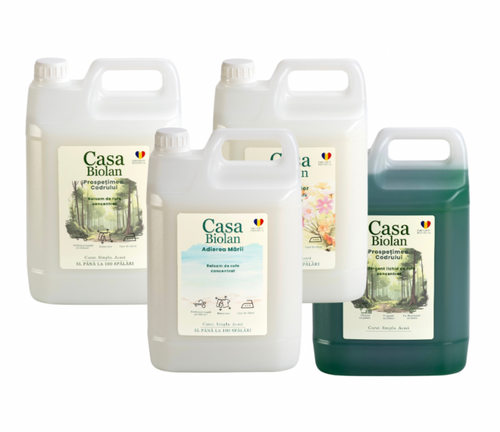 Set 3 x Balsam 5L Roua Florilor, Adierea Mării, Prospețimea Codrului + 1 x Detergent 5L Prospețimea Codrului