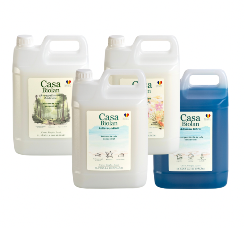 Set 3 x Balsam 5L Roua Florilor, Adierea Mării, Prospețimea Codrului + 1 x Detergent 5L Adierea Mării