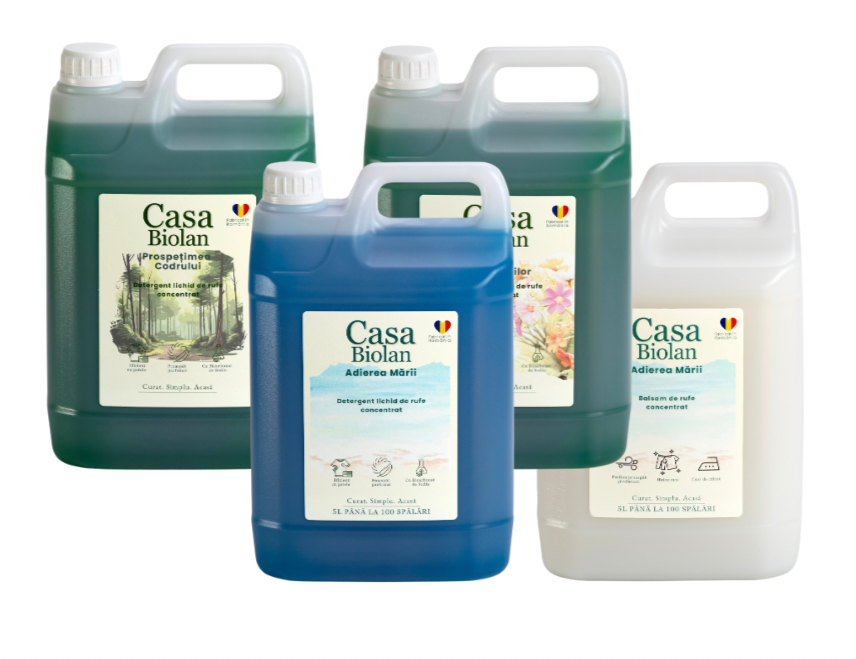 Set 3 x Detergent 5L Roua Florilor, Adierea Mării, Prospețimea Codrului + 1 x Balsam 5L Adierea Mării
