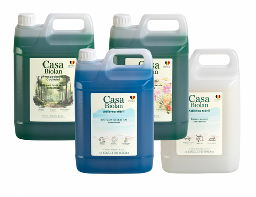 Set 3 x Detergent 5L Roua Florilor, Adierea Mării, Prospețimea Codrului + 1 x Balsam 5L Adierea Mării