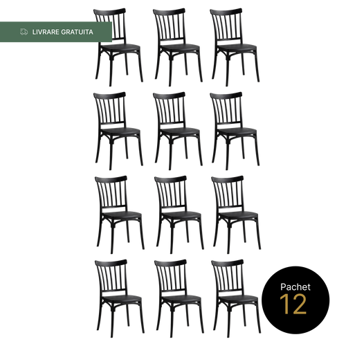 Pachet 12 Scaune Caffe Polipropilena Maro