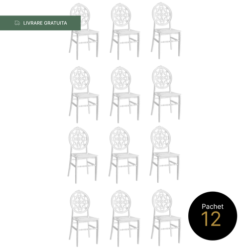 Pachet 12 Scaune Chiavari Nozze Alb