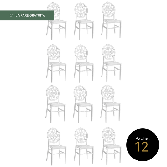 Pachet 12 Scaune Chiavari Nozze Alb