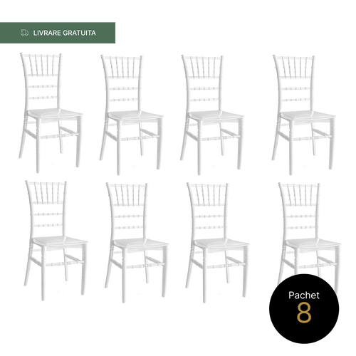 Pachet 8 Scaune Chiavari Tiffany Alb