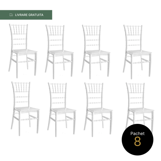 Pachet 8 Scaune Chiavari Tiffany Alb