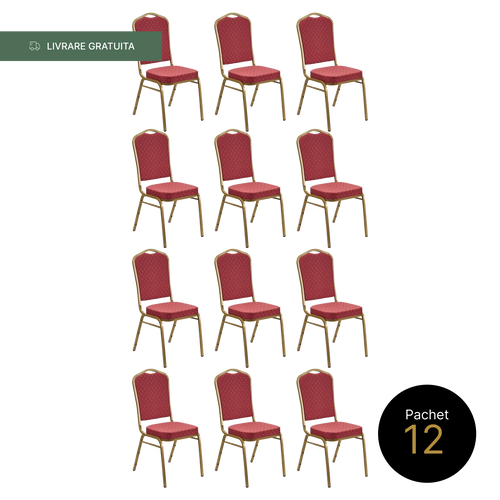 Pachet 12 Scaune Conferinta Rosu