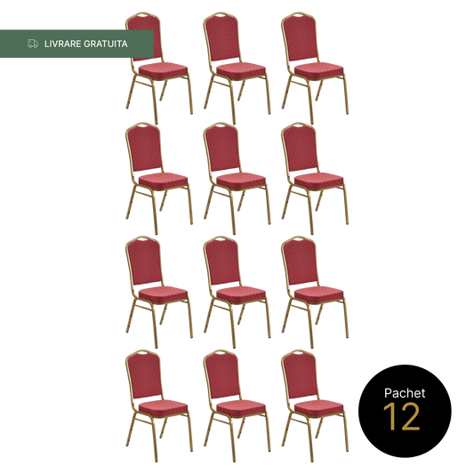 Pachet 12 Scaune Conferinta Rosu
