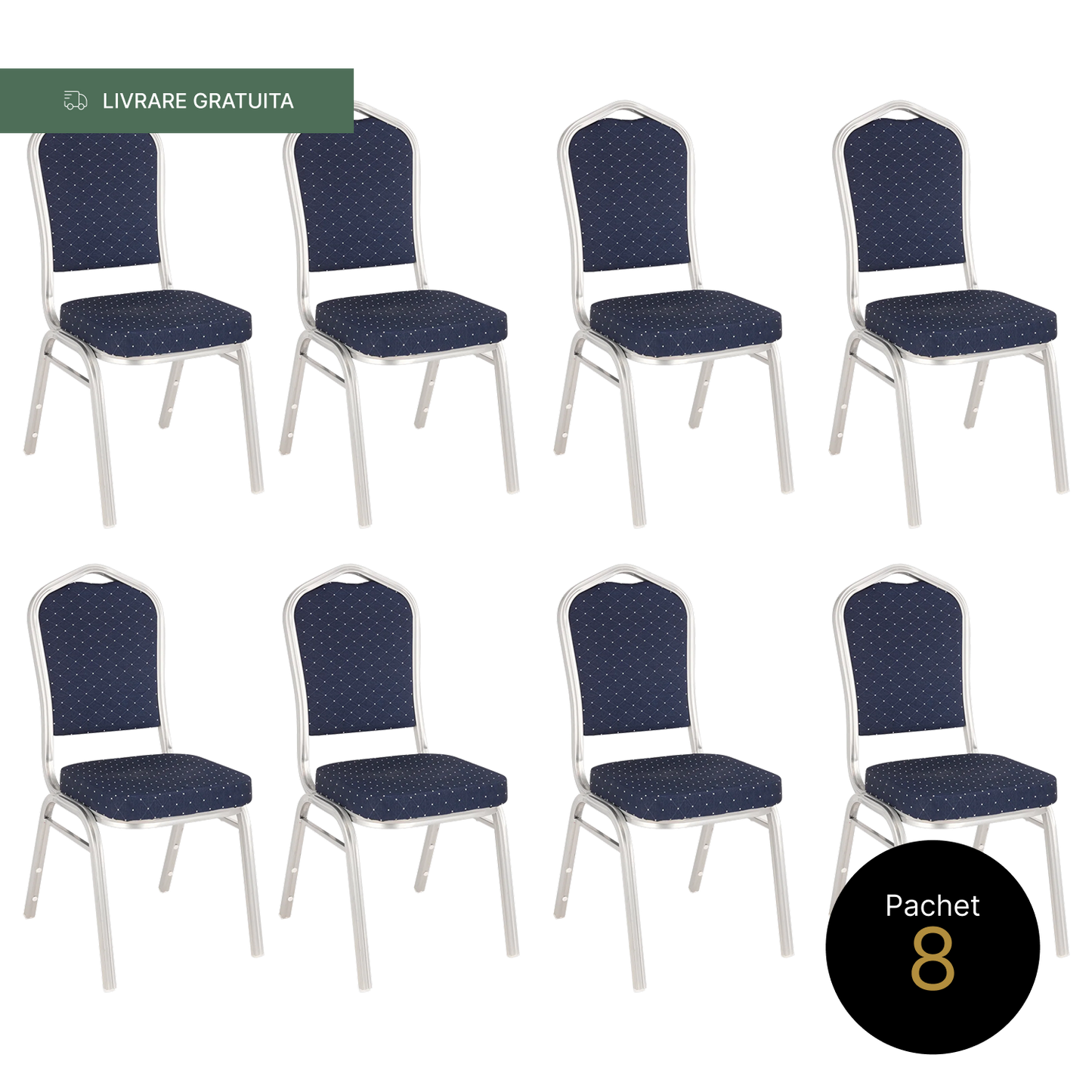 Pachet 8 Scaune Conferinta Albastru